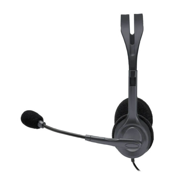 Logitech H111 Wired On Ear Stero Headphones With Mic Black Image 2 - Gamesncomps.com