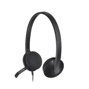 Logitech H340 Stereo Wired Over Ear Headphones With Mic With Noise-Cancelling Black - Gamesncomps.com