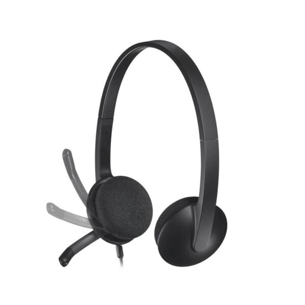 Logitech H340 Stereo Wired Over Ear Headphones With Mic With Noise-Cancelling Black Image 1 - Gamesncomps.com