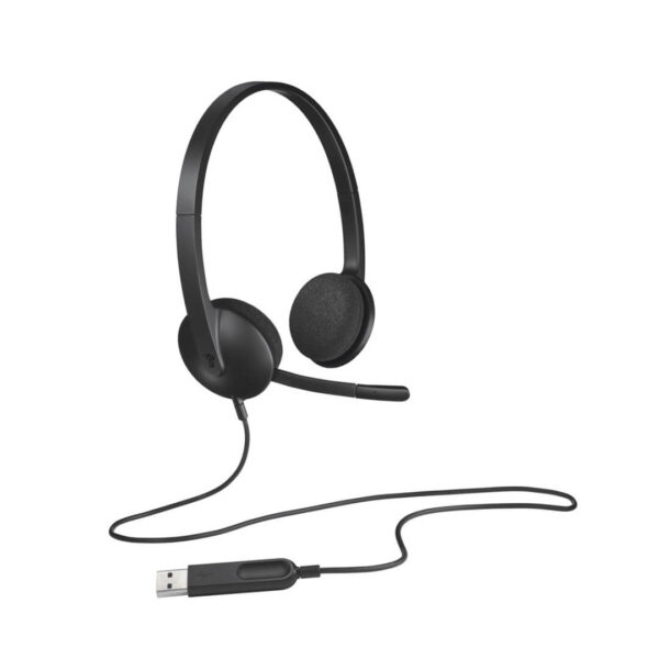 Logitech H340 Stereo Wired Over Ear Headphones With Mic With Noise-Cancelling Black Image 3 - Gamesncomps.com