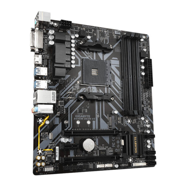 GIGABYTE B450M DS3H V2 AMD AM4 MOTHERBOARD Image 1 - Gamesncomps.com