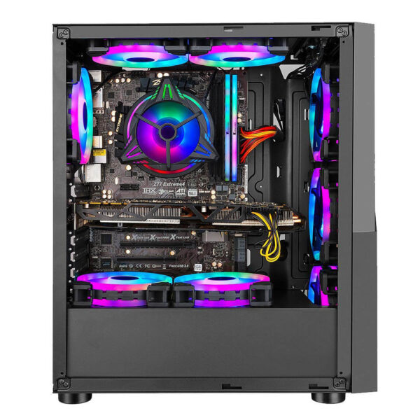 Ant Esports ICE-120AG Mid Tower Gaming Cabinet Black Image 1 - Gamesncomps.com