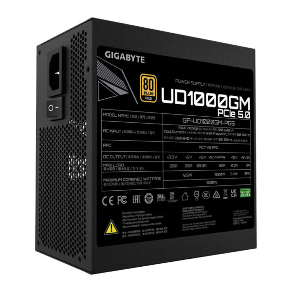 GIGABYTE 1000 Watts UD1000GM PG5 80 Plus Gold Power Supply Image 5 - Gamesncomps.com