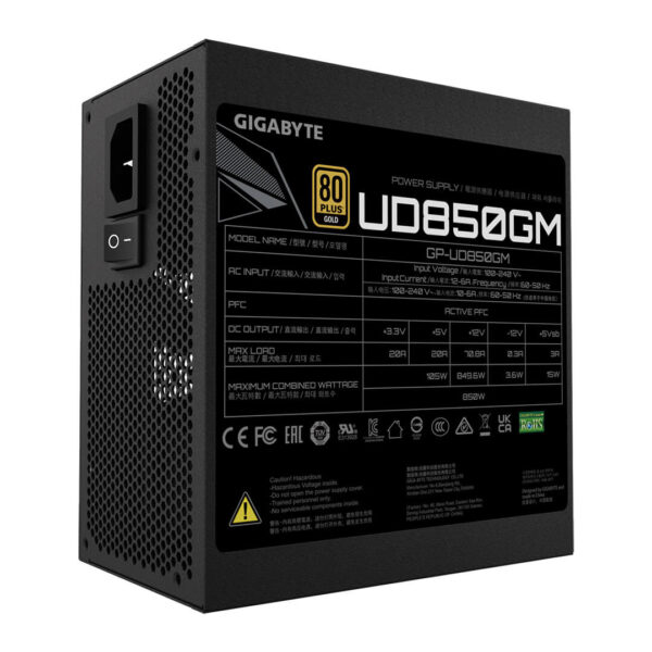 GIGABYTE 850 Watts UD850GM 80 Plus Gold Power Supply Image 3 - Gamesncomps.com