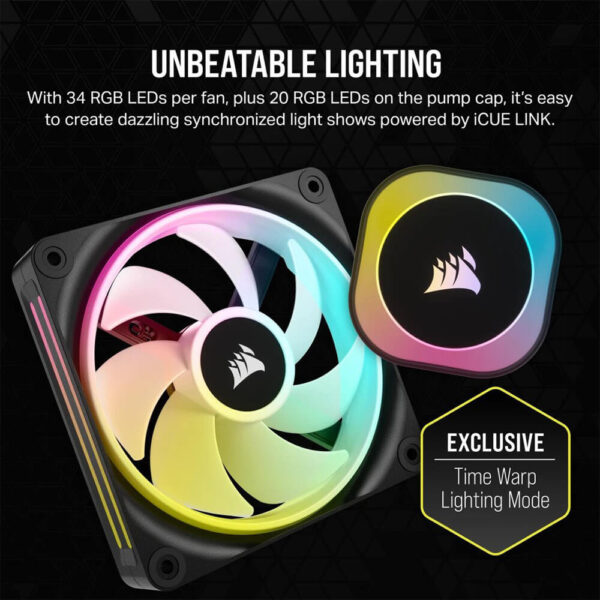 Corsair iCUE 360mm Link H150i RGB AIO Liquid CPU Cooler Black - CW-9061003-WW Image 1 - GamesnComps.com