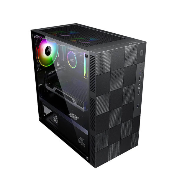 Ant Esports Elite 1000 TG Mid Tower Gaming Cabinet Black - ELITE1000TG - GamesnComps.com