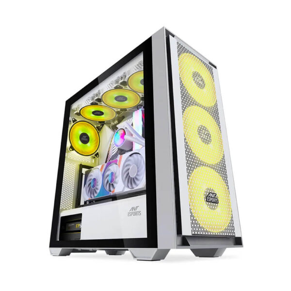 Ant Esports 690 Air Mid Tower ARGB Gaming Cabinet Black - 690AIRWHITE - GamesnComps.com