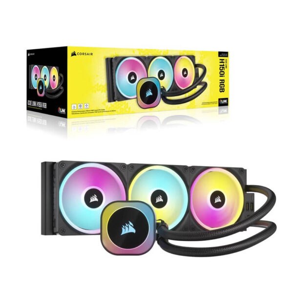 Corsair iCUE 360mm Link H150i RGB AIO Liquid CPU Cooler Black - CW-9061003-WW Image 4 - GamesnComps.com