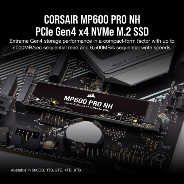 Corsair MP600 PRO NH 4TB PCIe Gen4 x4 NVMe NAND M.2 SSD Image 1 - Gamesncomps.com