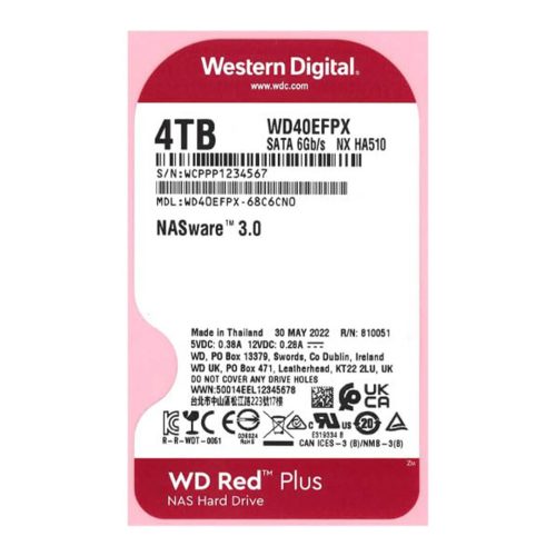 Western Digital 4TB WD Red Plus NAS WD40EFPX Internal Hard Drive Image 1 - Gamesncomps.com