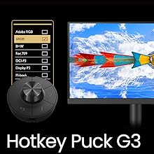 Cordless for unlimited convenience. Hotkey Puck G3 designates preferred features and color modes.