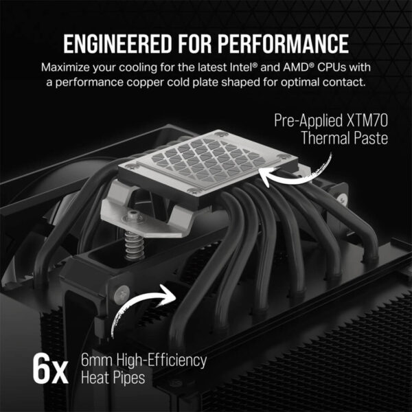 CORSAIR A115 High-Performance Tower CPU Air Cooler Black Image 2 - Gamesncomps.com