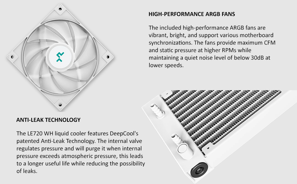 deepcool white cpu liquid aio cooler 