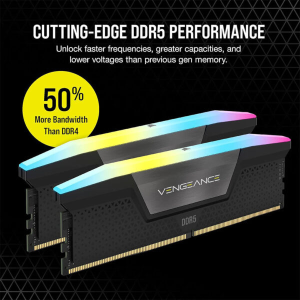 Corsair 32GB (16GB x 2) Vengeance RGB DDR5 6000MHz RAM Image 3 - Gamesncomps.com