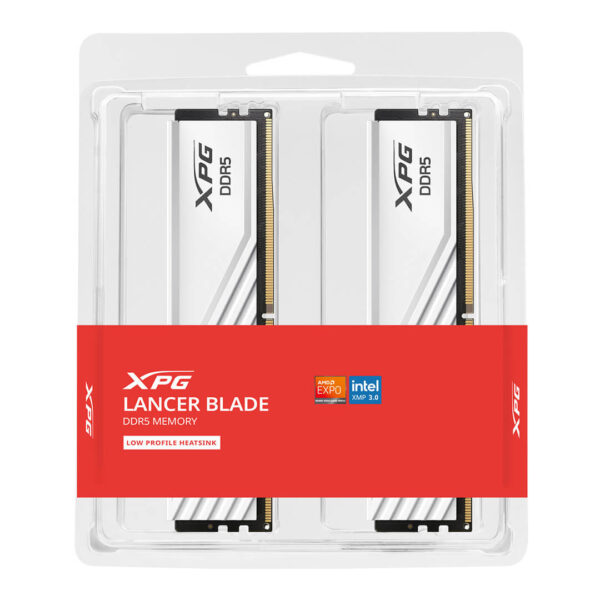 Adata XPG Lancer Blade 64GB (32GBx2) DDR5 6000MHz Desktop RAM White Image 1 - Gamesncomps.com