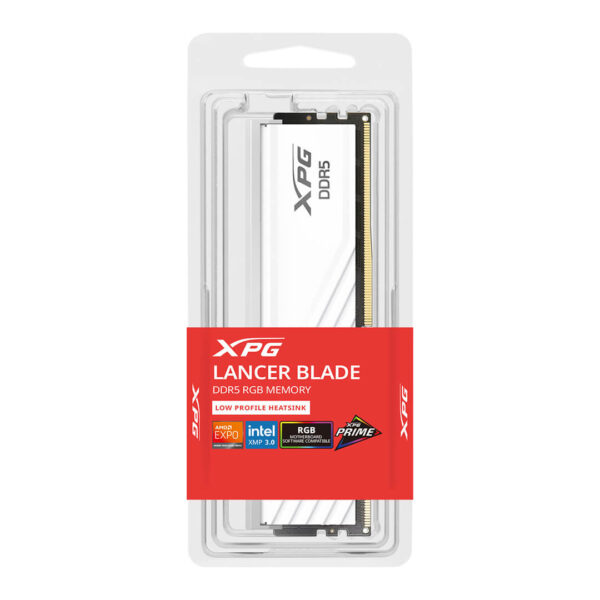 Adata XPG Lancer Blade RGB 16GB (16GBx1) DDR5 6000MHz Desktop RAM White Image 2 - Gamesncomps.com