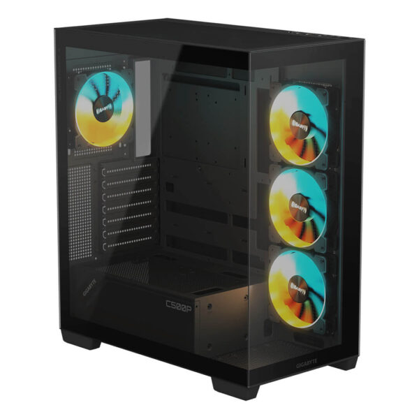 Gigabyte C500 Panoramic Stealth Mid Tower Cabinet Black Image 6 - Gamesncomps.com