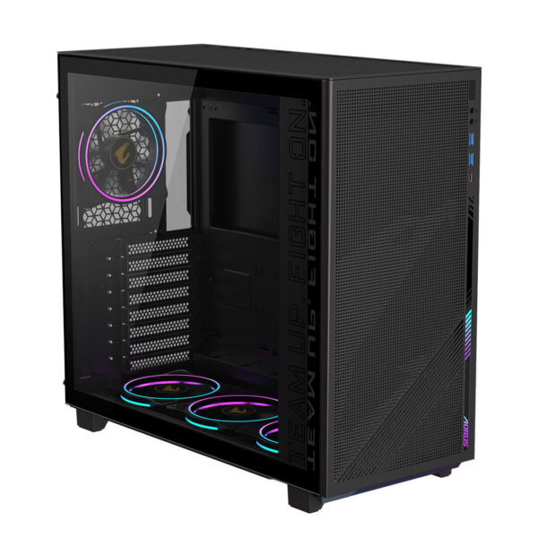 Gigabyte AORUS C400 Glass Mid Tower Cabinet Black Image 2 - Gamesncomps.com