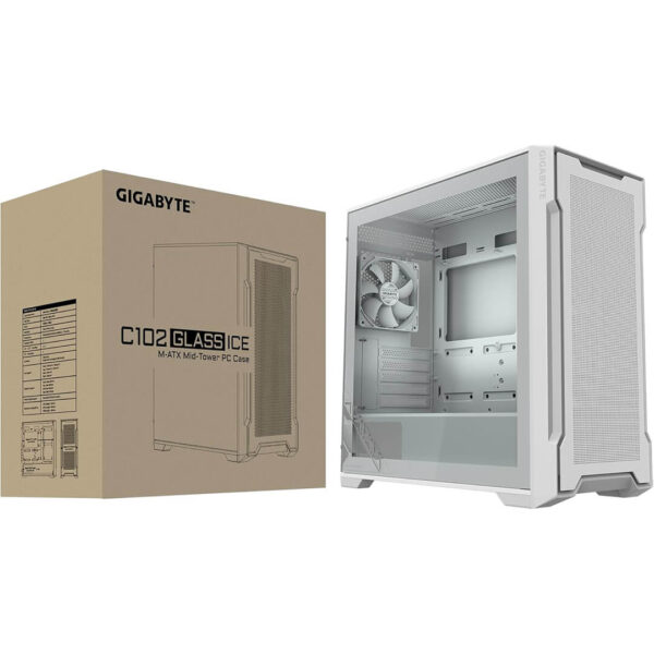 Gigabyte C102 Glass Mid Tower Cabinet White-Image-7 Gamesncomps.com