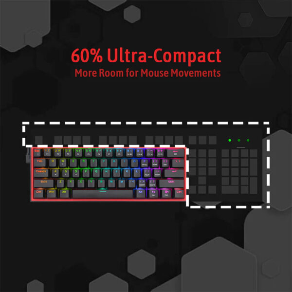 Redragon Fizz RGB K617 Wired Mechanical Gaming Keyboard Black Images-4 Gamesncomps.com