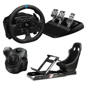 Logitech G923 Driving Wheel, Shifter & Inracing Esport SIM Racing Cockpit Combo - GamesNComps.com