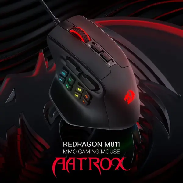 Redragon Aatrox ‎M811 RGB Wired Gaming Mouse black image 1 - gamesncomps