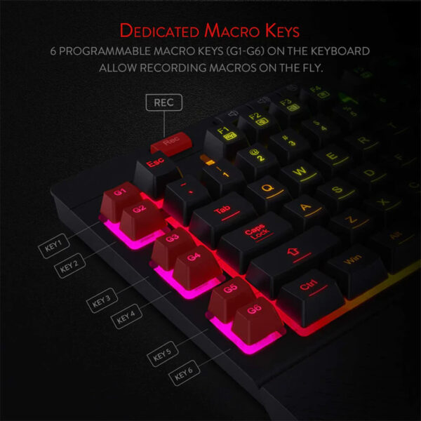 Redragon K512 Shiva Wired Gaming Keyboard Images 2 Gamesncomps.com