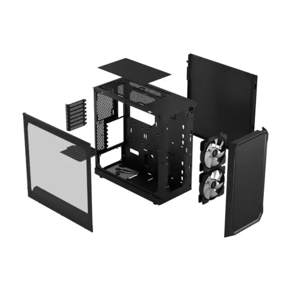 Fractal Design Focus 2 Mesh RGB TG Clear Tint (ATX) Mid Tower Cabinet (Black) IMAGE 6 - GAMESNCOMPS.COM