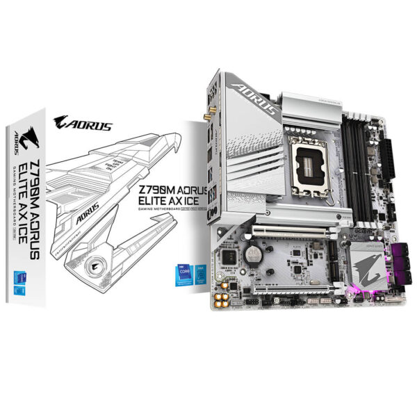 GIGABYTE Z790M AORUS ELITE AX ICE Intel Motherboard Ddr5-Images-1 Gamesncomps.com