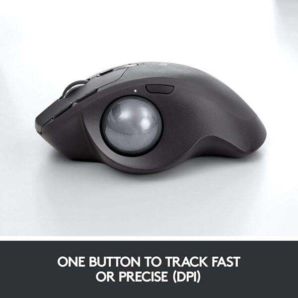 Logitech Bluetooth, USB MX ERGO Advanced Wireless Trackball for Windows PC and Mac - Black image 2 - gamesncomps.com