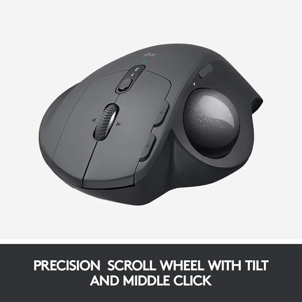 Logitech Bluetooth, USB MX ERGO Advanced Wireless Trackball for Windows PC and Mac - Black image 1 - gamesncomps.com