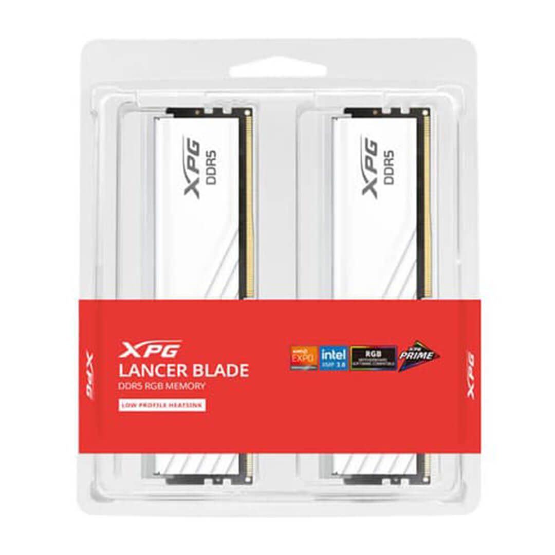 Adata XPG Lancer Blade RGB 64GB (32GBx2) 6000MHz DDR5 Memory (White)-Images-1 Gamesncomps.com