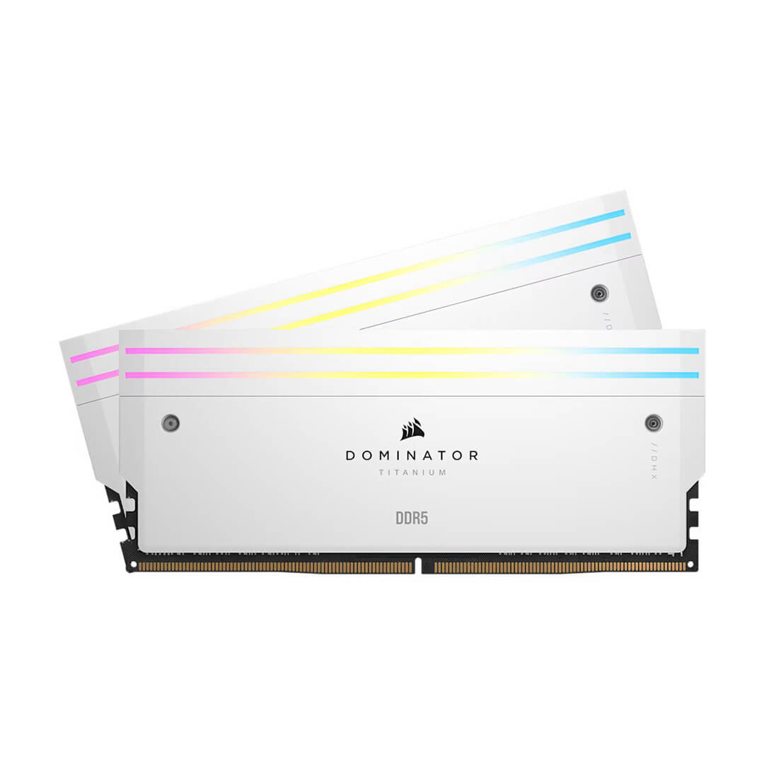 Corsair DOMINATOR TITANIUM RGB 96GB (48GB x 2) DDR5 6600Mhz CL32 Intel XMP Desktop Memory (RAM) White - GamesNComps.com
