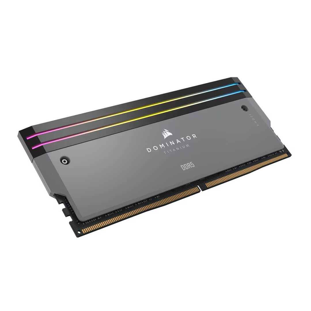 Corsair Dominator Titanium RGB Grey 64GB (32GBx2) 6000MHz CL30 DDR5 RAM (Memory)-Images-1 Gamesncomps.com