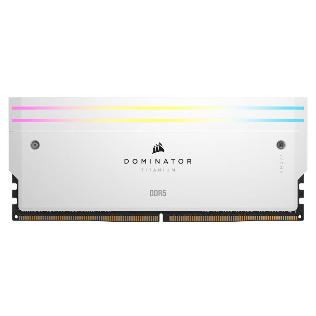 Corsair Dominator Titanium RGB 32GB (16GB x 2) 6000MHz DDR5 Desktop Memory (RAM) White Image 1 - GamesNComps.com