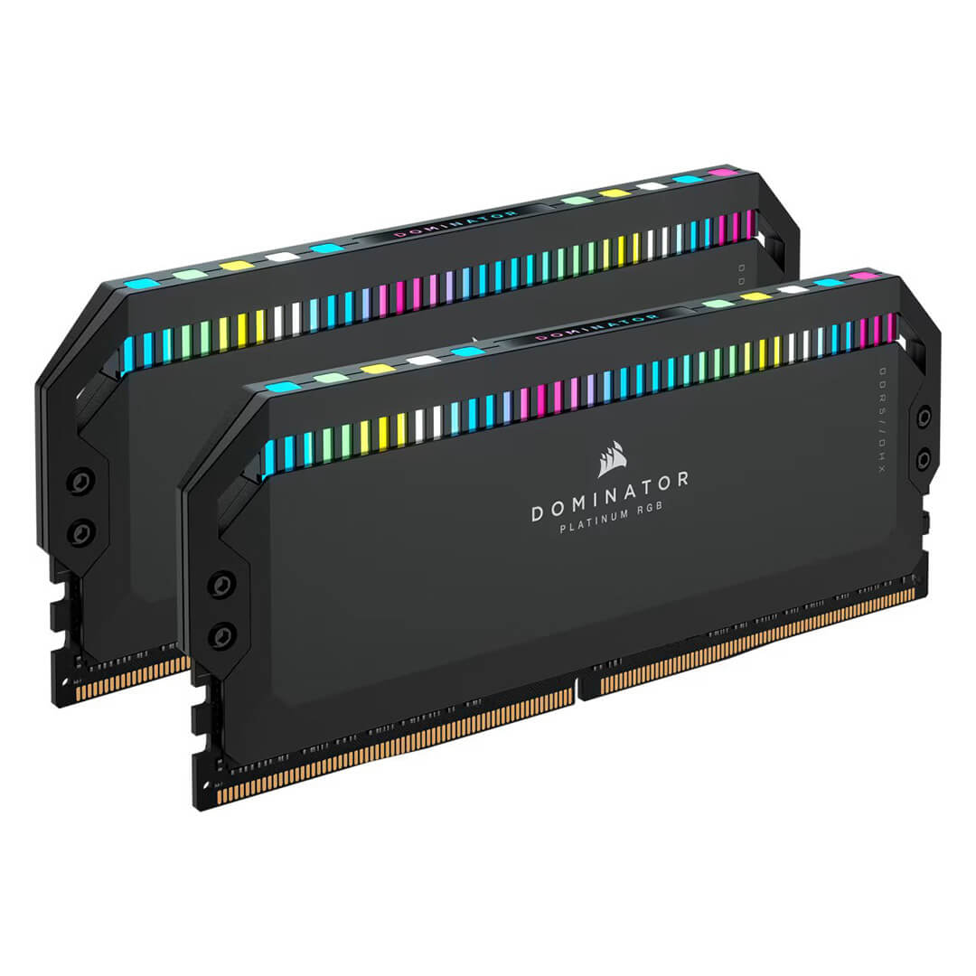 Corsair DOMINATOR PLATINUM RGB 64GB (32GB x 2) DDR5 DRAM 6800Mhz CL40 Intel XMP Memory (RAM) Black Image 1 - GamesNComps.com
