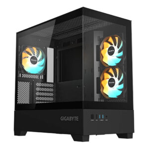 GIGABYTE GB-C201P Mid Tower Gaming Cabinet | High-Airflow Mesh Front Panel | Tempered Glass Side | ATX, Micro ATX, Mini-Images-2 Gamesncomps.com