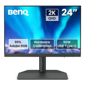 BenQ PhotoVue SW242Q 24 Inch 2k IPS Panel 100% sRGB, 98% P3, 99% Adobe RGB 90W USB-C Pro Photographer & Videographer Monitor - GamesNComps.com