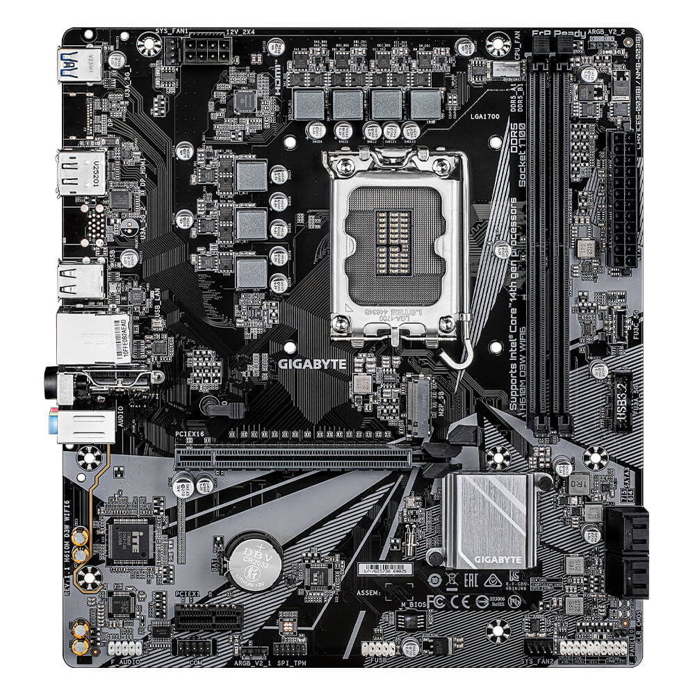 Gigabyte H610M D3W WIFI6 (Rev. 1.1) DDR5 LGA1851 Socket Motherboard Image 1 - GamesNComps.com
