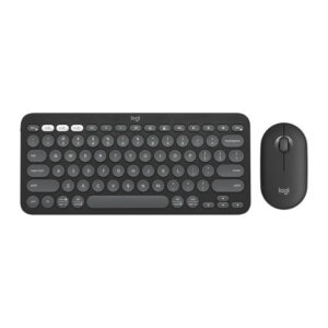 Logitech Pebble 2 Combo Wireless Bluetooth Keyboard and Mouse Easy-Switch for Windows, macOS, iPadOS, Chrome Tonal Graphite - GamesNComps.com