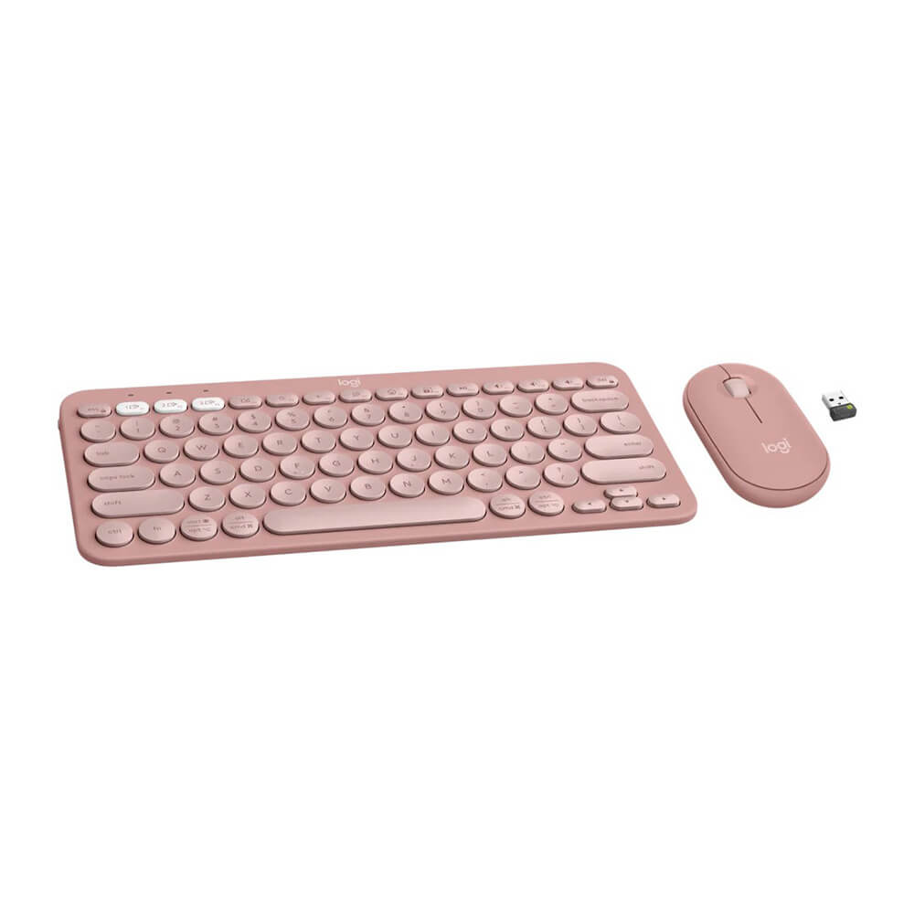 Logitech Pebble 2 Combo Wireless Bluetooth Keyboard and Mouse Easy-Switch for Windows, macOS, iPadOS, Chrome Tonal Rose Image 3 - GamesNComps.com