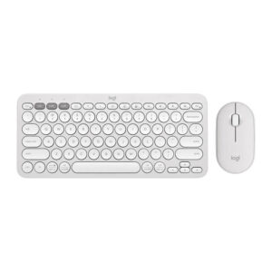 Logitech Pebble 2 Combo Wireless Bluetooth Keyboard and Mouse Easy-Switch for Windows, macOS, iPadOS, Chrome Tonal White - GamesNComps.com