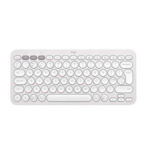 Logitech Pebble Keys 2 K380s Multi-Device Bluetooth Wireless Keyboard Slim and Portable, Easy-Switch for Windows, macOS, iPadOS, Android, Chrome OS, Tonal White