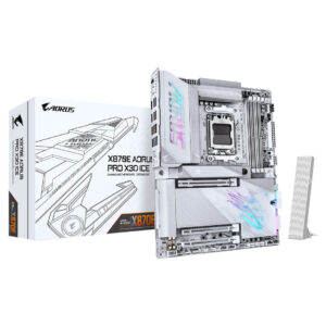 GIGABYTE X870E AORUS PRO X3D ICE AMD AM5 LGA 1718 ATX Motherboard, Supports AMD Ryzen-Images-2 Gamesncomps.com