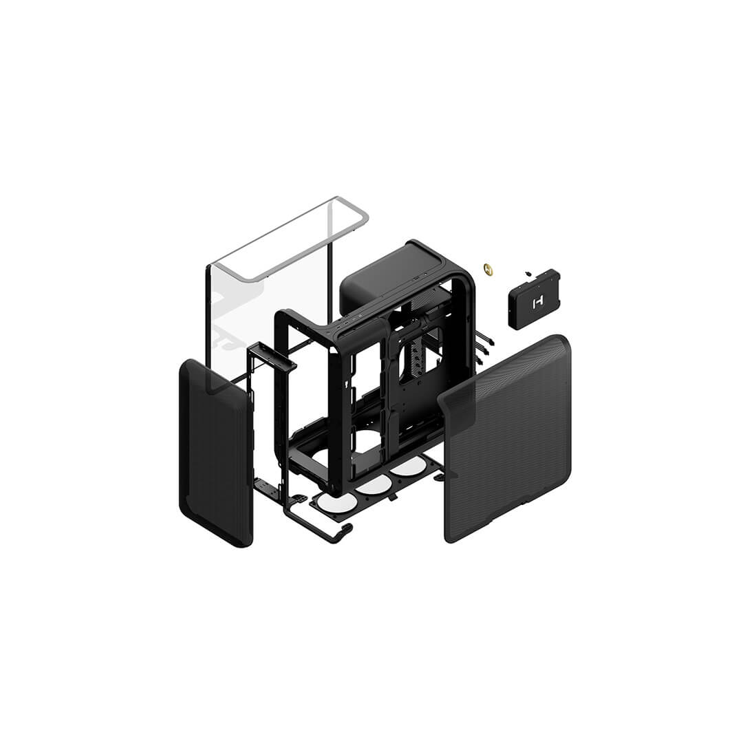 HYTE X50 Modern Performance Mid Tower PC Gaming Case – Pitch Black-Images-3 Gamesncomps.com