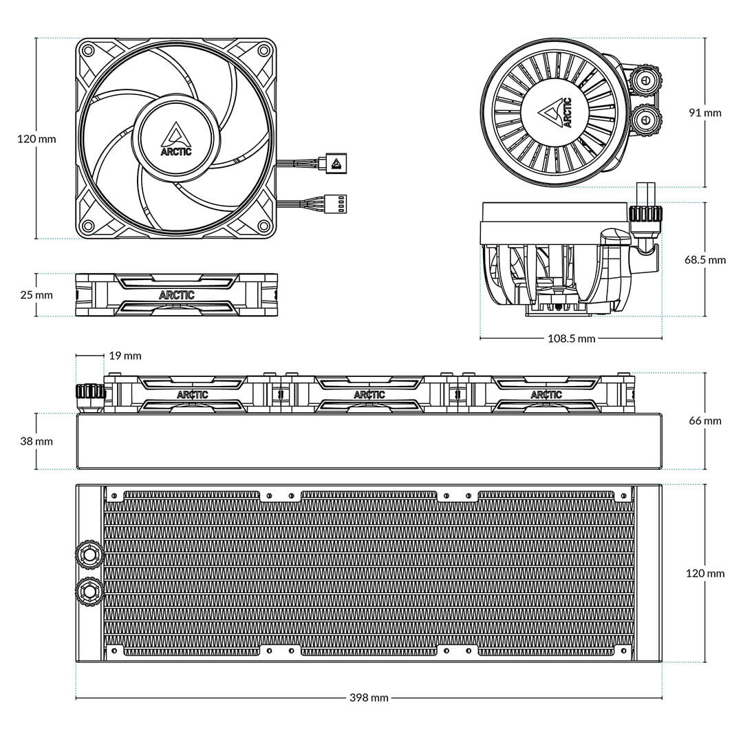Arctic Liquid Freezer III Pro 360 ARGB White CPU Liquid Cooler-Images-3 Gamesncomps.com