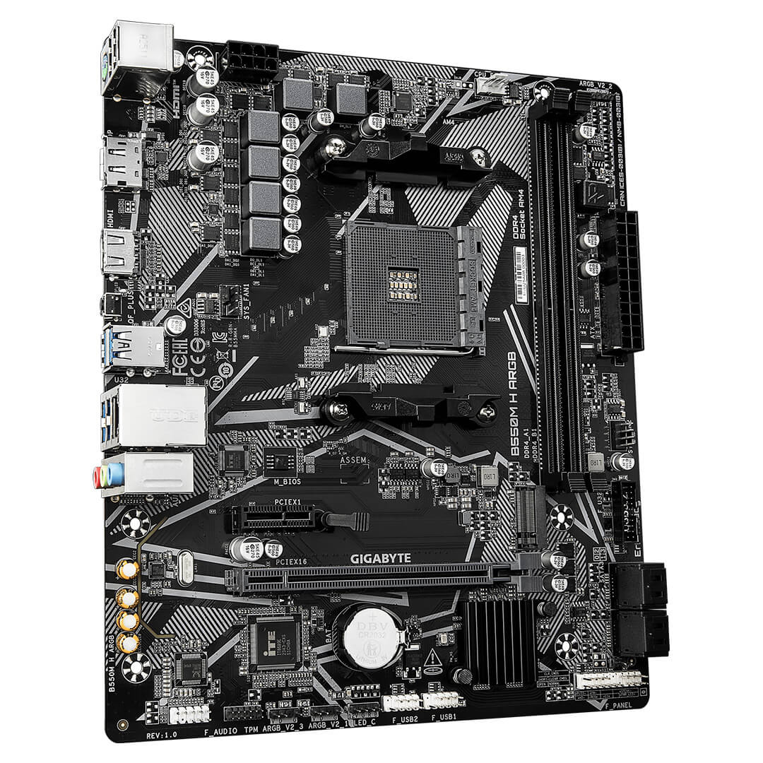 Gigabyte B550M H ARGB AMD AM4 Socket DDR4 Motherboard-Images-3 Gamesncomps.com