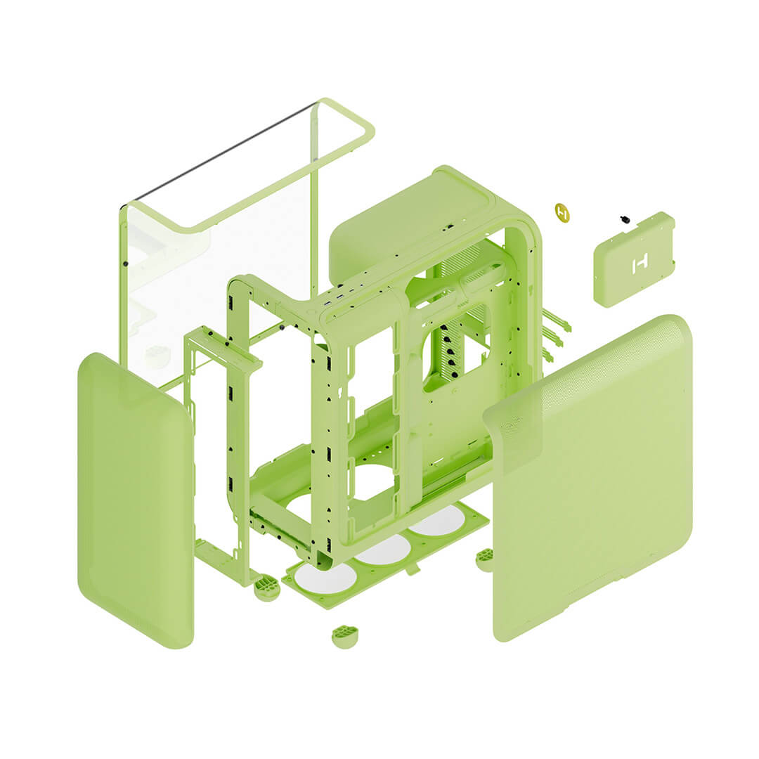 Hyte X50 Modern Performance ATX Mid-Tower PC Gaming Case - Matcha Milk (Green)-Images-2 Gamesncomps.com