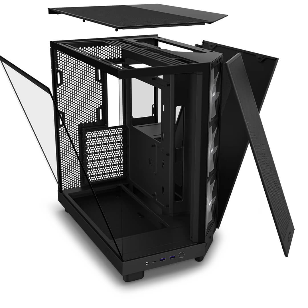 NZXT H6 Flow RGB (ATX) Mid Tower Cabinet (Black)-Images-6 Gamesncomps.com