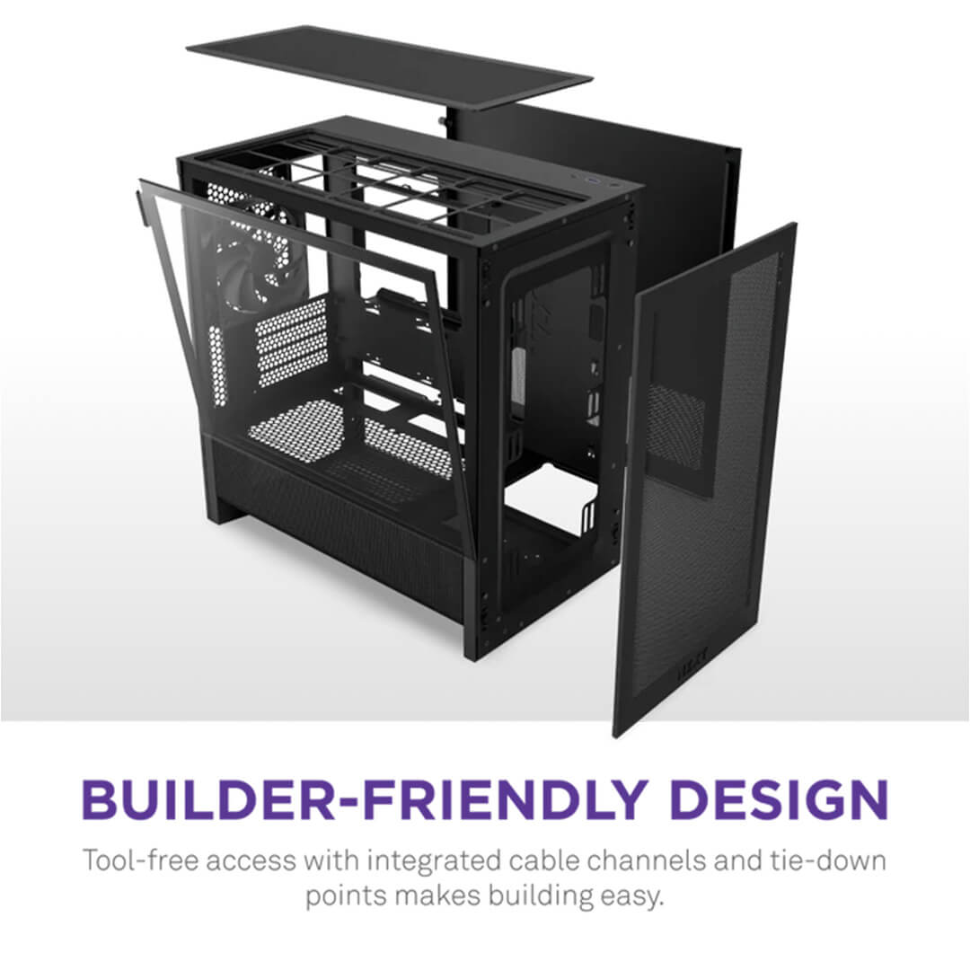 NZXT H3 Flow M-ATX Mini Tower Case 2025 Edition Cabinet-Images-3 Gamesncomps.com